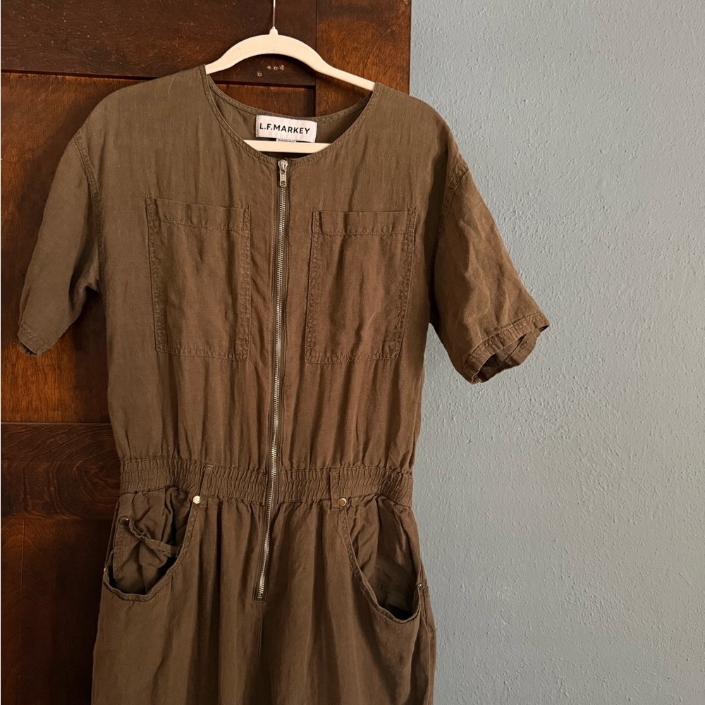 L.F. Markey Olive Zip-Front jumpsuit